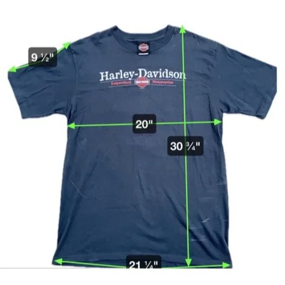 Harley Davidson Shirt Men’s Large Short Sleeve Shenandoah Staunton VA Blue Read - Picture 6 of 6